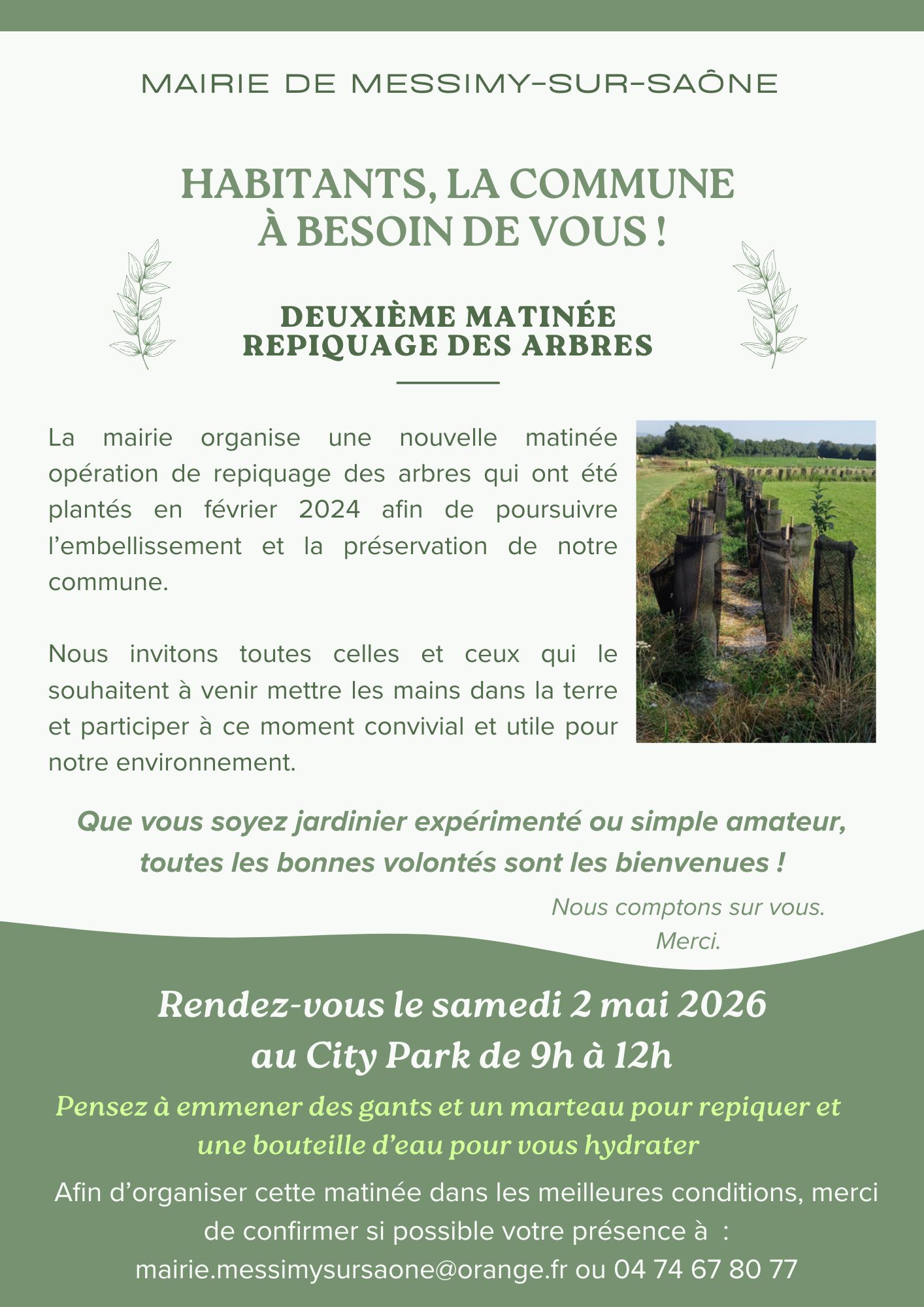 REPIQUAGE DES ARBRES SAMEDI 2 MAI