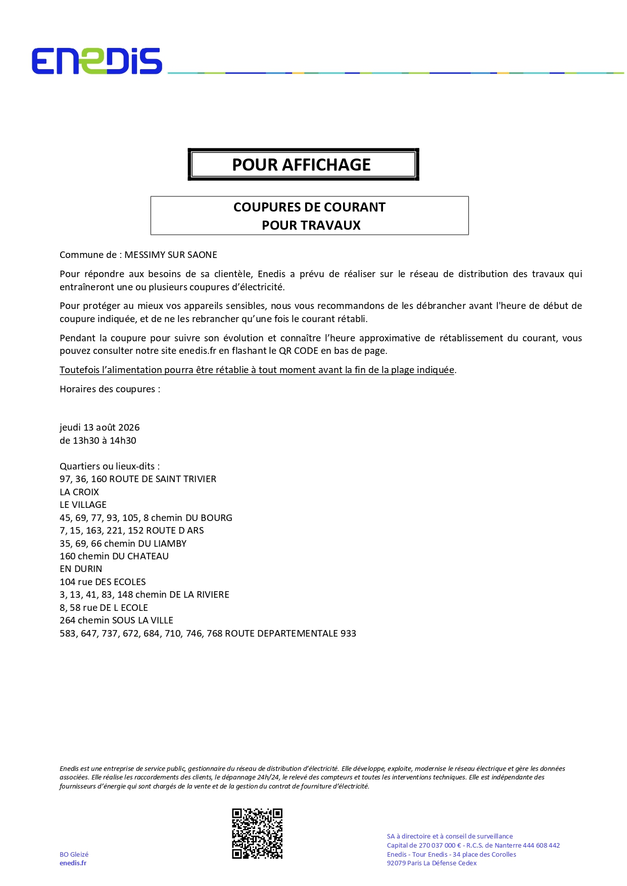 COUPURE COURANT